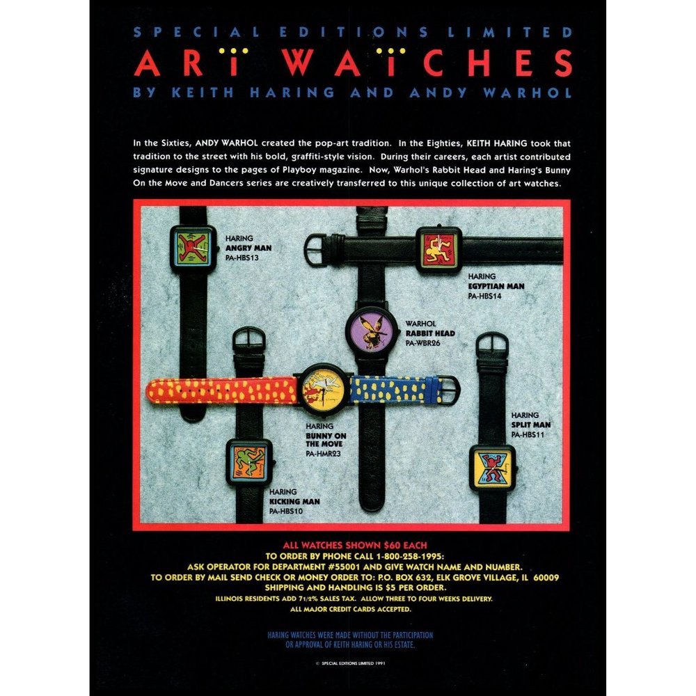 1992 Ari Watches Vintage Print Ad Andy Warhol 90s Fashion Graphic Wall Art Photo